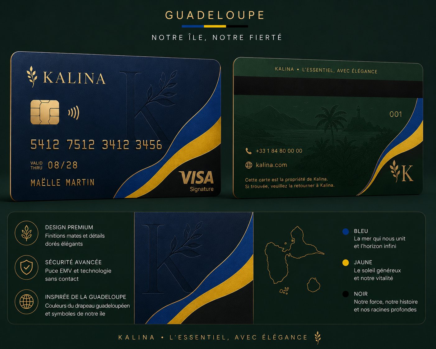 Carte KALINA Guadeloupe — Notre île, notre fierté